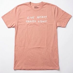 Live Heavy Travel Light Graphic Tee - Dusty Pink-M